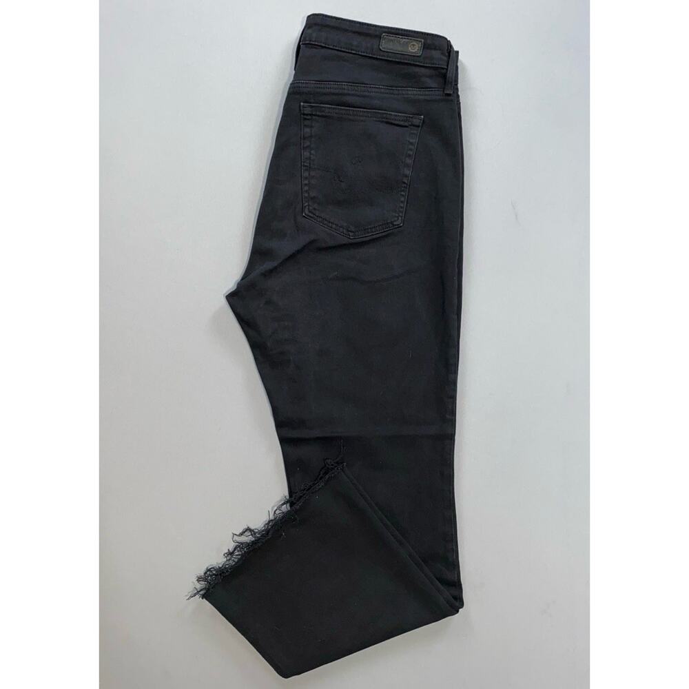 AG Farrah Boot Crop Fray Stretch Denim Jeans. Black, Women's Size 32. GUC!